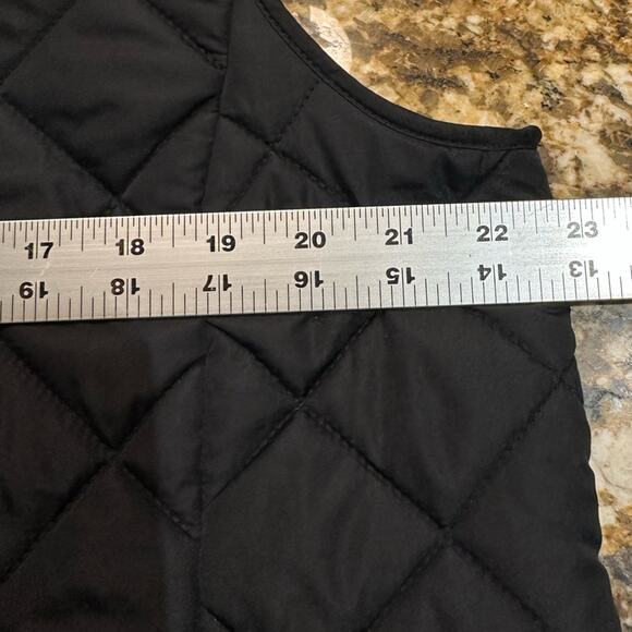 Lands End Women’s Large 14/16 Black Quilted Full Zip Polyester Vest - Picture 4 of 9